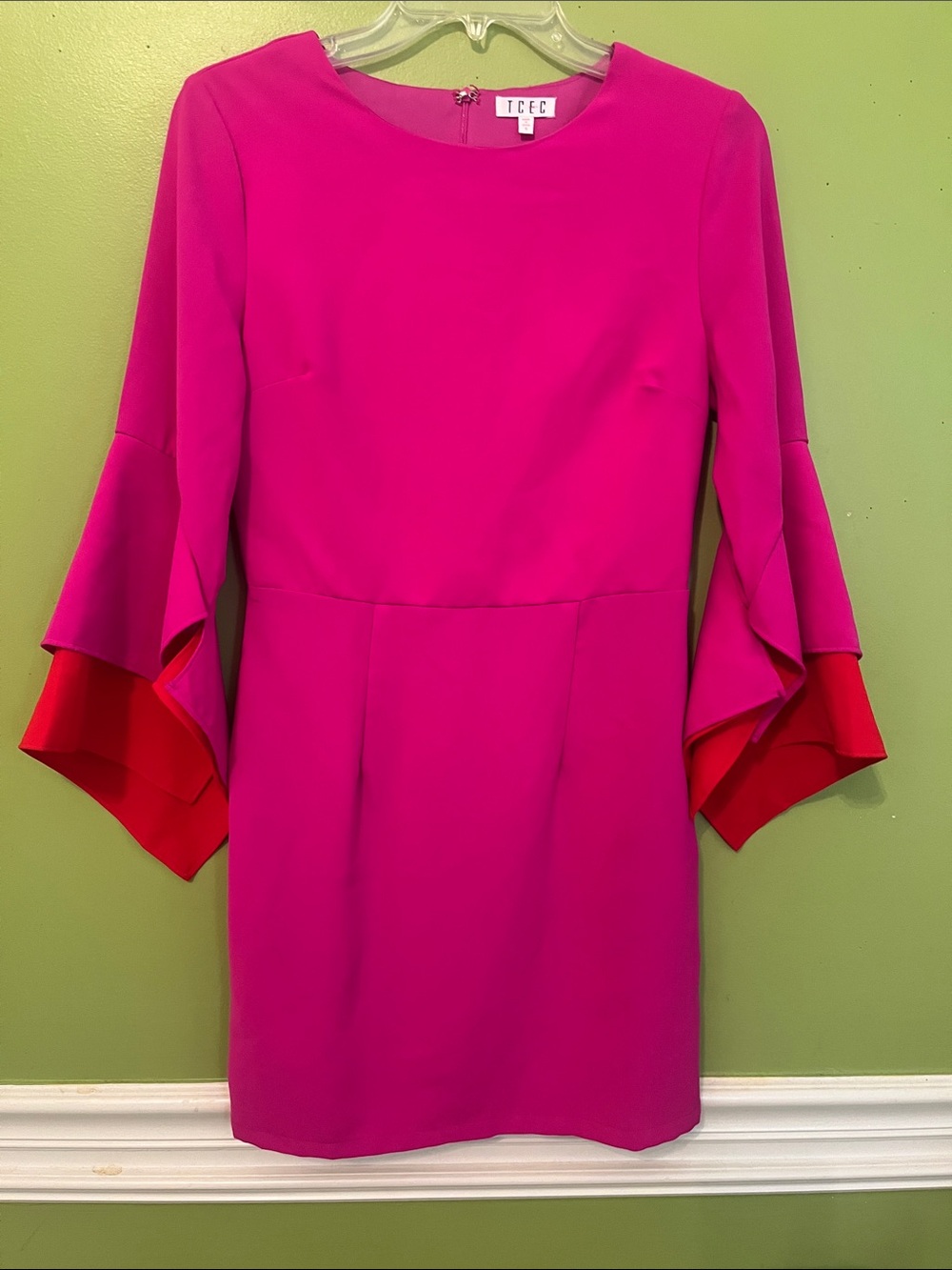 TCEC Bell Sleeve Fuchsia Dress